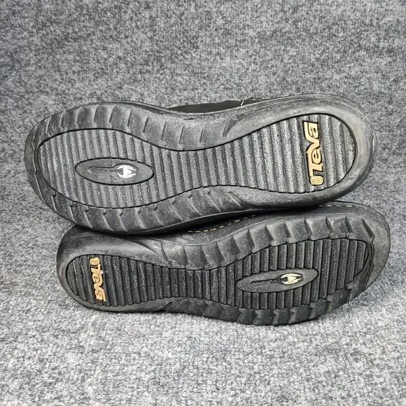 Teva Tonalea Leather Winter Boots Gray Shearling Lined Zip Size 9.5 Waterproof
