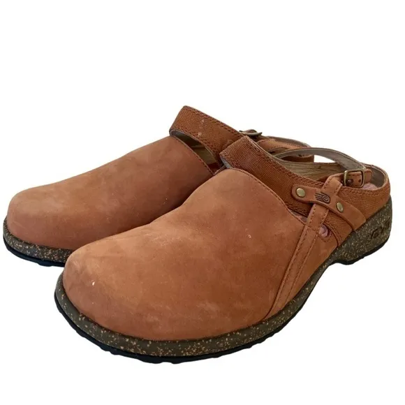 Teva Ventura Brown Nubuck Slingbacks Clogs Pump Shoes Womens Sz 37