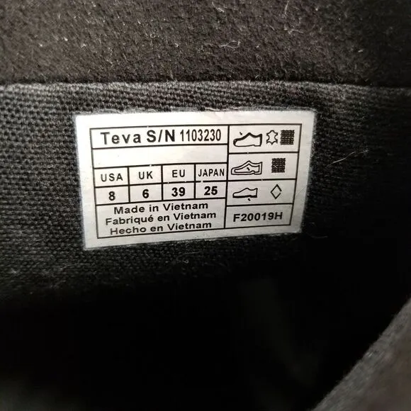 Teva Women's Anaya Chelsea Ankle Boots Size 8 Black Leather Block Heel