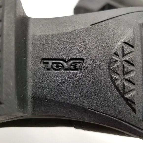 Teva Women's Anaya Chelsea Ankle Boots Size 8 Black Leather Block Heel