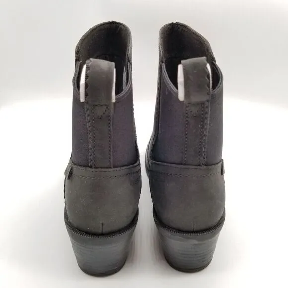 Teva Women's Anaya Chelsea Ankle Boots Size 8 Black Leather Block Heel