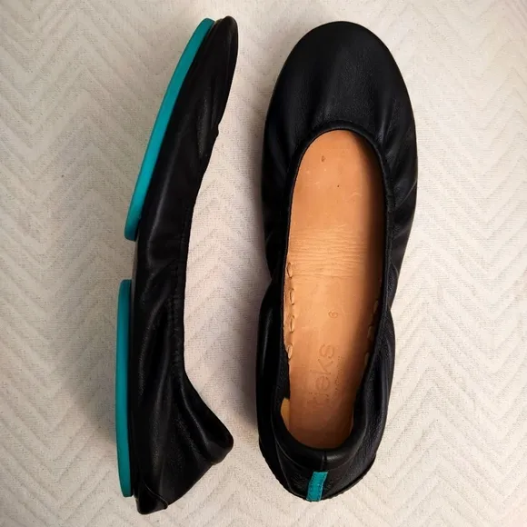 Tieks Black Leather Ballet Shoes