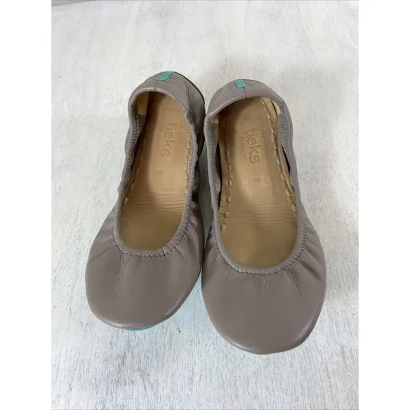 TIEKS by Gavrieli Taupe Ballet Flats Shoes Women Size 6