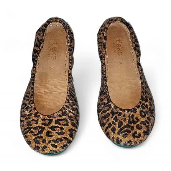 Tieks Leopard Print Leather Ballet Flats