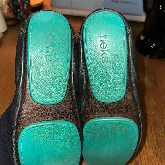 Tieks Women's Black Leather Ballet Flats Size 7 Signature Soles