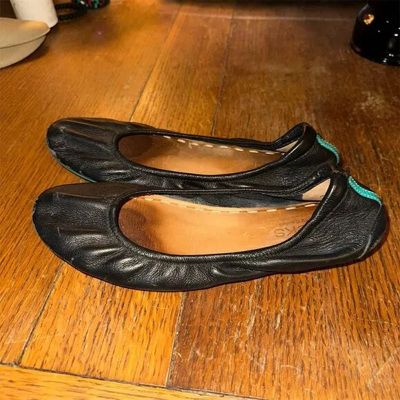 Tieks Women's Black Leather Ballet Flats Size 7 Signature Soles