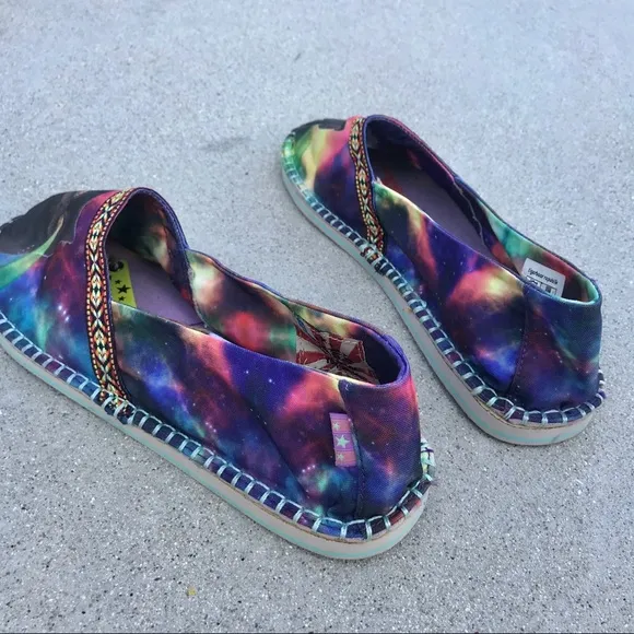 TIGERBEAR Republik ESPADRILLES TIE DYE flats women’s shoes hippie 70s Woodstock