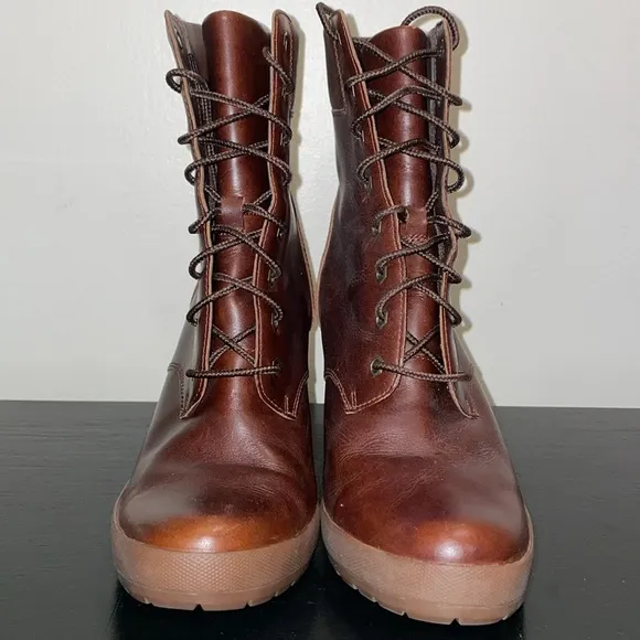 Timberland Brown Glancy 6-Inch Leather Lace Up Ankle Boots 9.