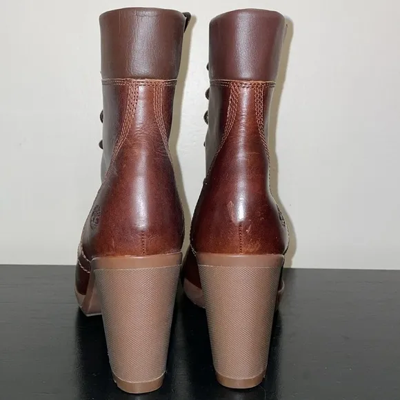 Timberland Brown Glancy 6-Inch Leather Lace Up Ankle Boots 9.