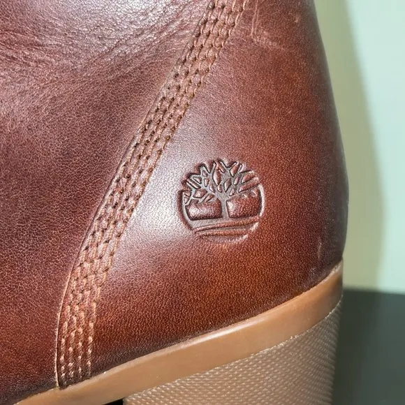 Timberland Brown Glancy 6-Inch Leather Lace Up Ankle Boots 9.