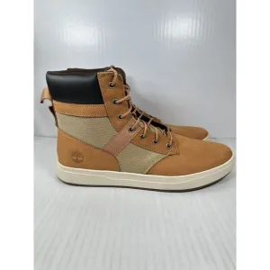 Timberland Davis Square Leather Fabric Boot Wheat Nubuck Size 10.5 TB 0A2HE2 231