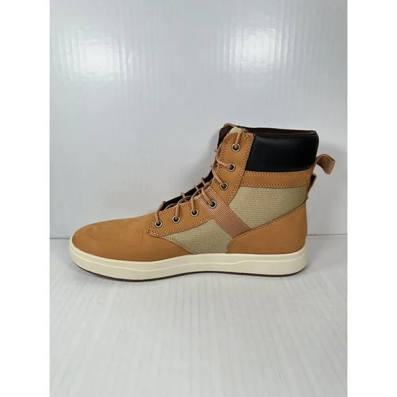Timberland Davis Square Leather Fabric Boot Wheat Nubuck Size 10.5 TB 0A2HE2 231