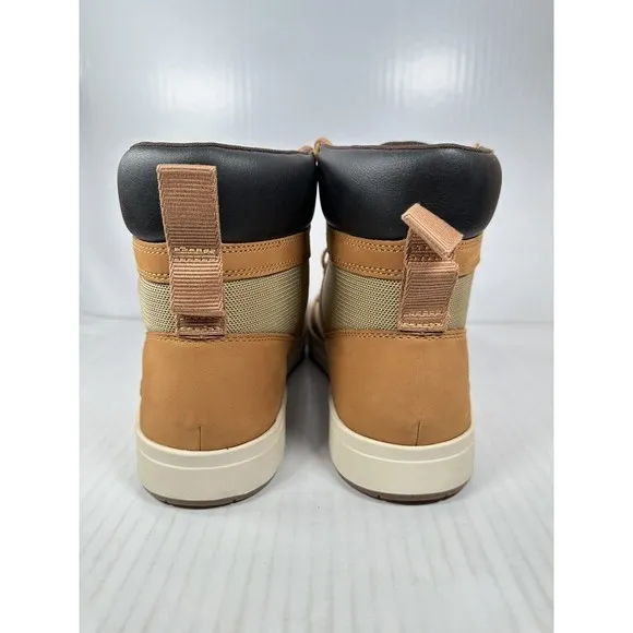 Timberland Davis Square Leather Fabric Boot Wheat Nubuck Size 10.5 TB 0A2HE2 231
