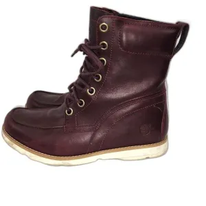 Timberland Earthkeepers Mosley Burgundy Lace Up Ankle Boots Womens Size 7.5W