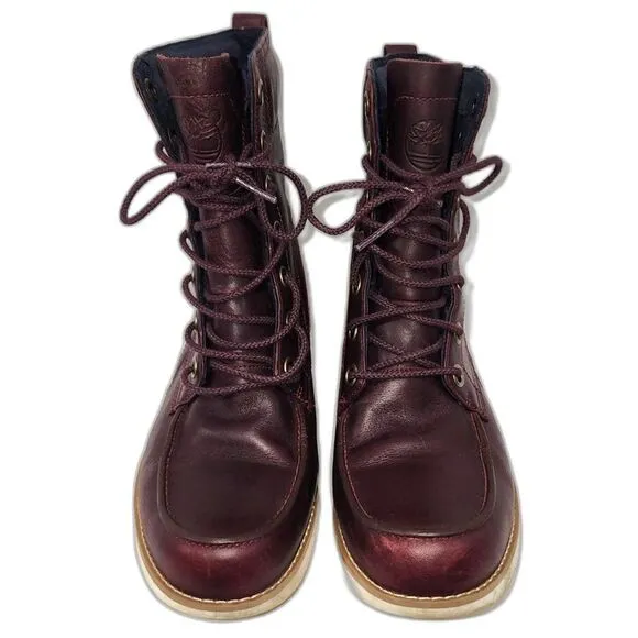Timberland Earthkeepers Mosley Burgundy Lace Up Ankle Boots Womens Size 7.5W