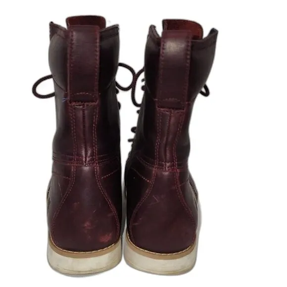Timberland Earthkeepers Mosley Burgundy Lace Up Ankle Boots Womens Size 7.5W