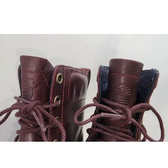 Timberland Earthkeepers Mosley Burgundy Lace Up Ankle Boots Womens Size 7.5W
