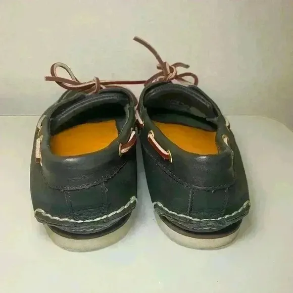 Timberland Mens 2 Eye Classic Leather Boat Shoes 74036 Navy Blue Size 9.5 Used