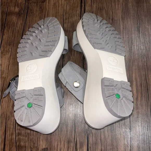 Timberland Women’s 9 Wedge Sandals Koralyn Band Nubuck Suede Taupe