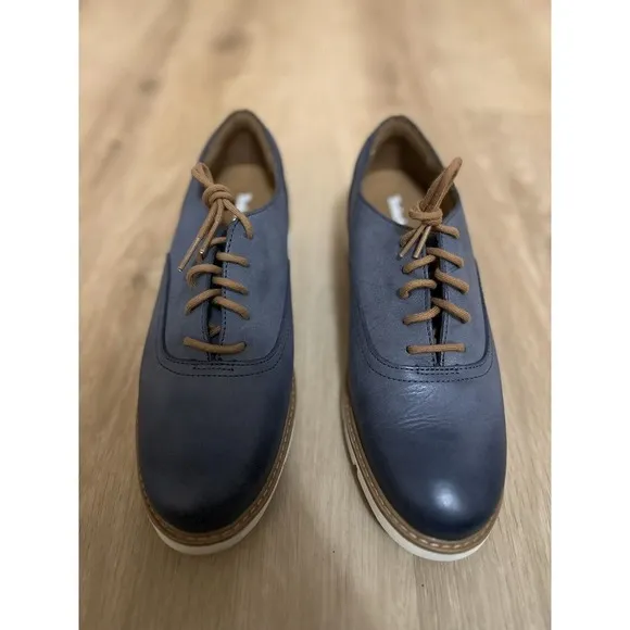 Timberland Women's Bramhall Oxford Blue Leather Size‎ 8 Excellent Condition
