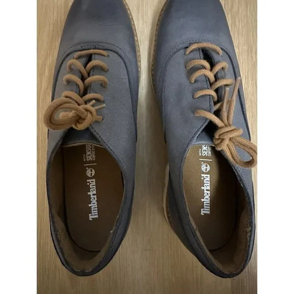 Timberland Women's Bramhall Oxford Blue Leather Size‎ 8 Excellent Condition