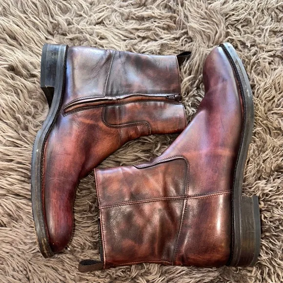 To Boot Adam Derrick Belvedere Brown Ankle Zipper Boots Made in Italy $595