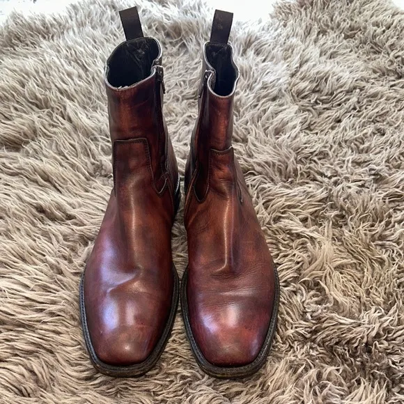 To Boot Adam Derrick Belvedere Brown Ankle Zipper Boots Made in Italy $595