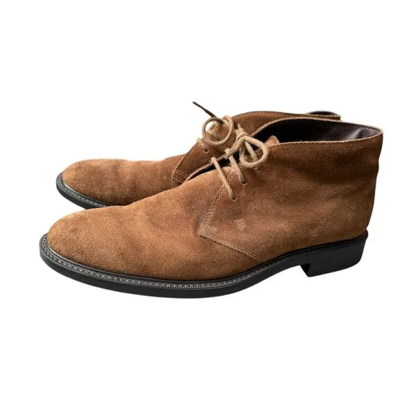 Tod's Chukka Ankle Boots in Brown Suede Men's Shoes Size 8 1/2