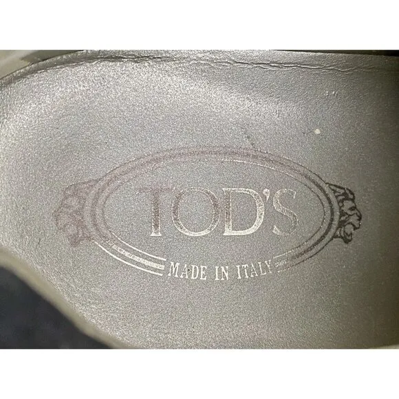 Tod's Driver Heel Mens Sneakers Size 10 Shoes Lace Up  Dark Blue Leather Suede