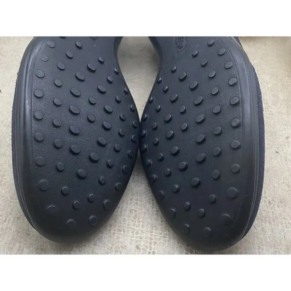 Tod's Driver Heel Mens Sneakers Size 10 Shoes Lace Up  Dark Blue Leather Suede