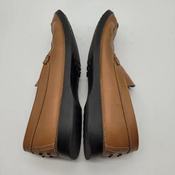Tod's Driving Loafer Shoes Moccasin Brown Leather Mens UK 8.5 US 9.5 Made Italy