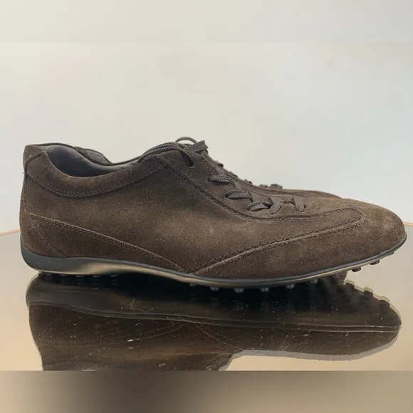 Tod's Mens Allacciato Active Gomma Brown Suede Leather Sneakers Shoes Size 7