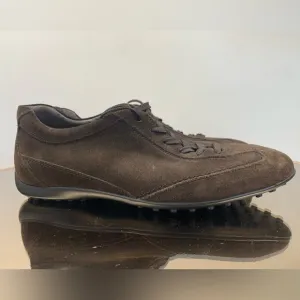 Tod's Mens Allacciato Active Gomma Brown Suede Leather Sneakers Shoes Size 7