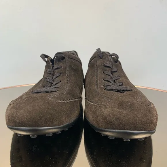 Tod's Mens Allacciato Active Gomma Brown Suede Leather Sneakers Shoes Size 7