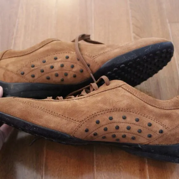 Tod's Men's Allacciato Active Gomma tan camel suede leather sneakers shoes 10