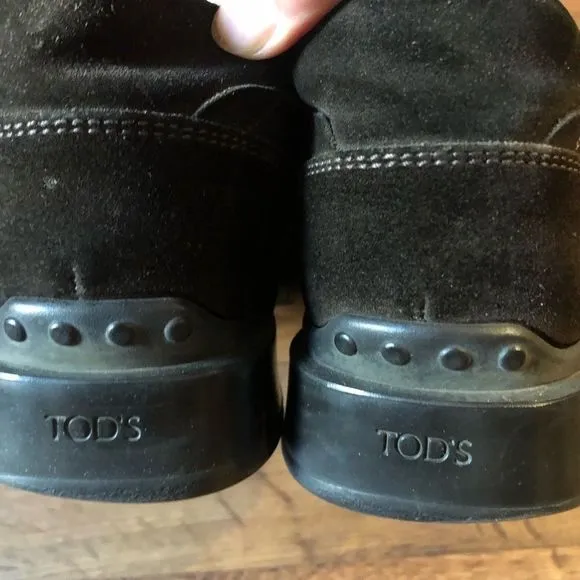 Tods Mens Shoes Suede Dark Green Size 8 Lace Up Good used condition