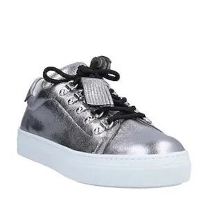 TOD’S Sportivo Metallic Leather Sneakers SZ 38 Fringe Silver Shoes