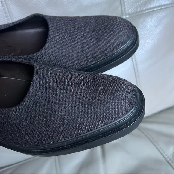 TOD’S Wool Slip On Shoes Sz 38 Gray Black Classic Minimalistic Low Heel Italian