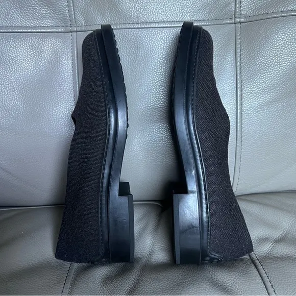 TOD’S Wool Slip On Shoes Sz 38 Gray Black Classic Minimalistic Low Heel Italian