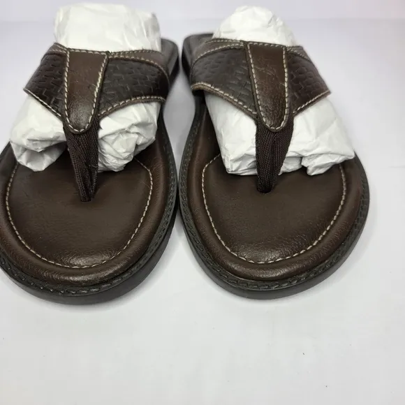 Tommy Bahama Anchors Ashore Brown Leather Braided Woven Sandals Men's Size 11