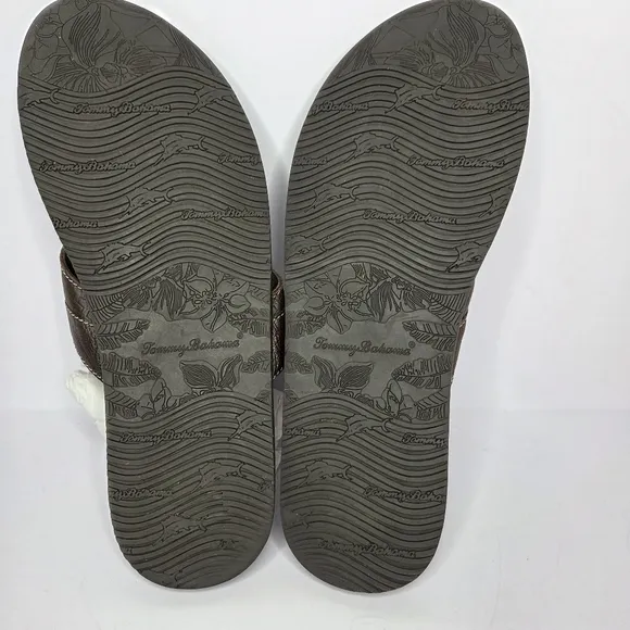 Tommy Bahama Anchors Ashore Brown Leather Braided Woven Sandals Men's Size 11