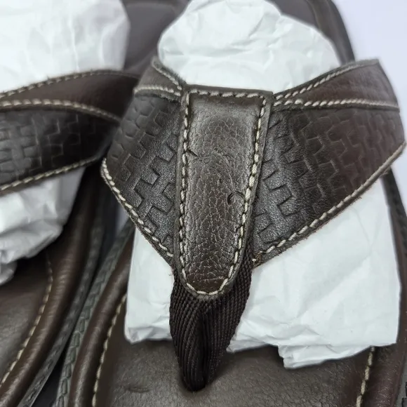 Tommy Bahama Anchors Ashore Brown Leather Braided Woven Sandals Men's Size 11