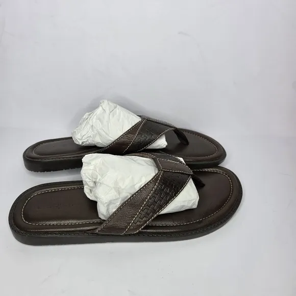 Tommy Bahama Anchors Ashore Brown Leather Braided Woven Sandals Men's Size 11