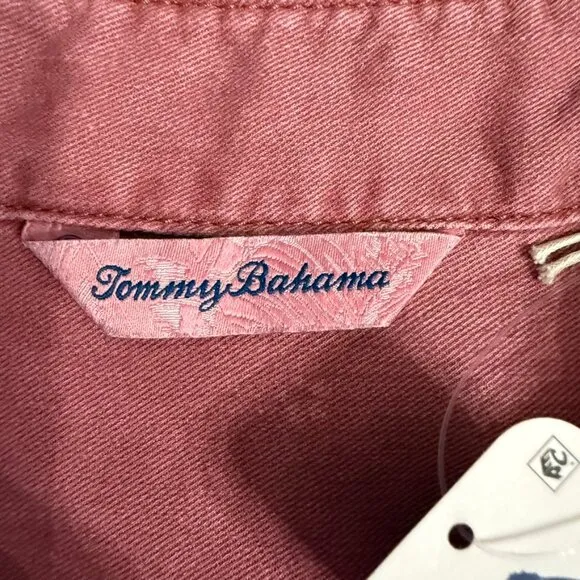 Tommy Bahama Tahitian Twilly Long Sleeve Shirt - Cherry Stone - Size XLT