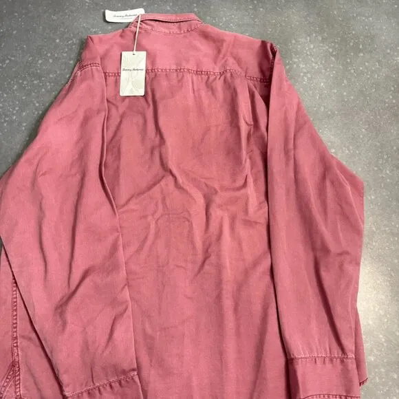 Tommy Bahama Tahitian Twilly Long Sleeve Shirt - Cherry Stone - Size XLT