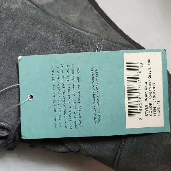 TOMS Kala Gray Suede Wedged Lace-up Ankle Boots Booties (w size 11)