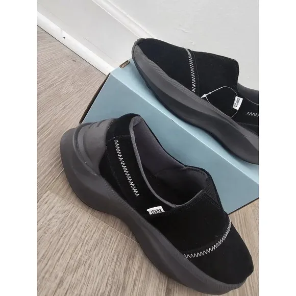 Toms Krost Alpargata Gamma Black Slip On Collab Comfort Support Suede Shoes 6.5