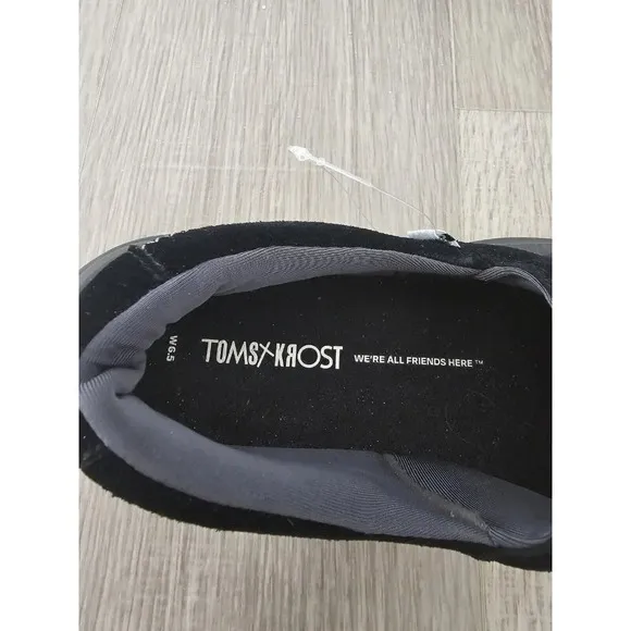 Toms Krost Alpargata Gamma Black Slip On Collab Comfort Support Suede Shoes 6.5