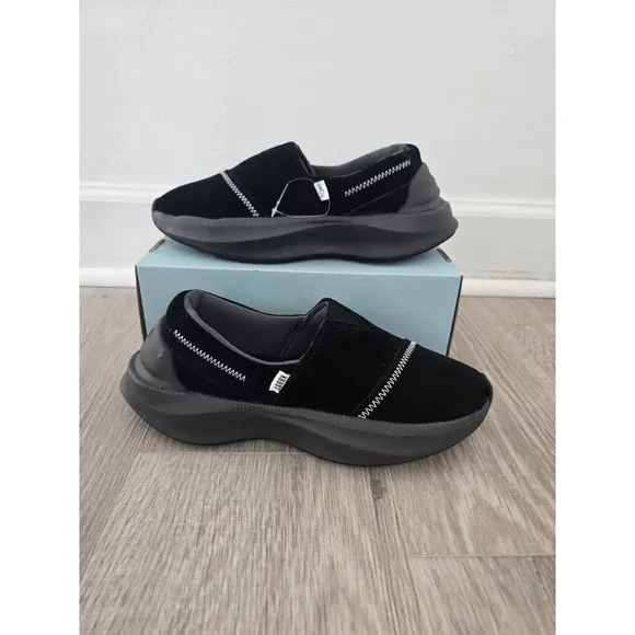 Toms Krost Alpargata Gamma Black Slip On Collab Comfort Support Suede Shoes 6.5
