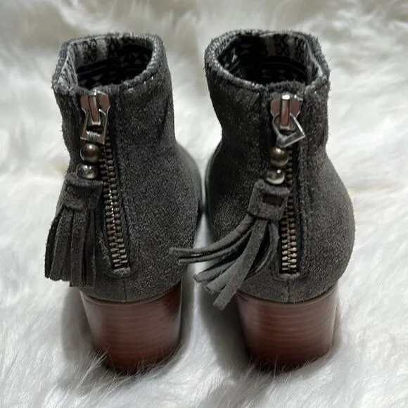 TOMS | Leila Ankle Heeled Bootie Grey Suede Size 6.5.  B82